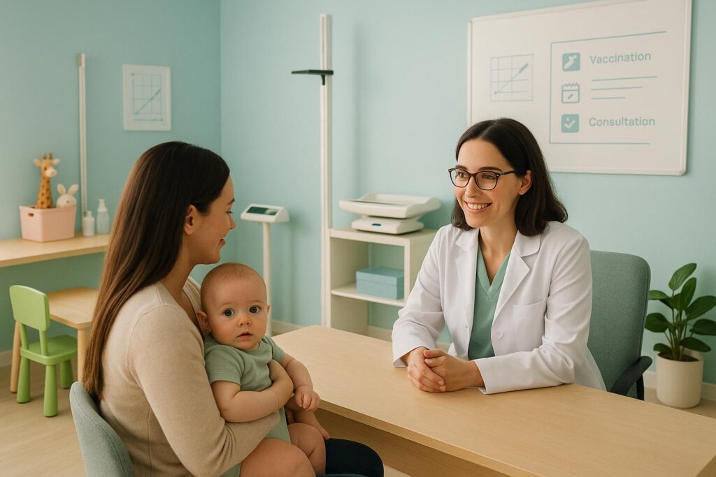 Clínica de pediatria Sorocaba oferece atendimento humanizado, acompanhamento completo e vacinação para garantir saúde integral e bem-estar infantil. (imagem gerada com inteligência artificial)