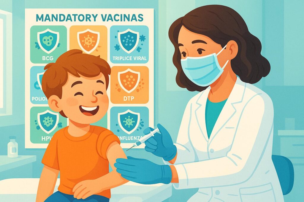 Vacinas obrigatórias para crianças garantem proteção contra doenças graves e promovem saúde coletiva, essencial para o desenvolvimento infantil seguro. (imagem gerada com inteligência artificial)