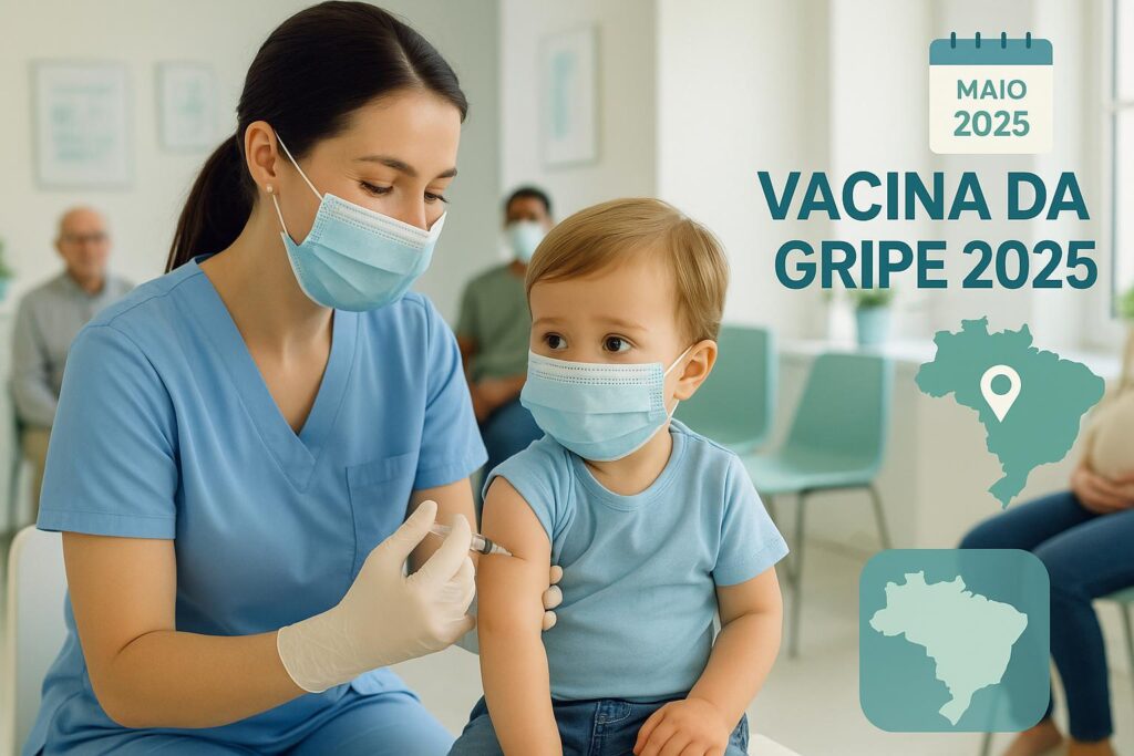 Vacina da Gripe 2025: saiba onde tomar, quem pode se vacinar e as datas da campanha para proteger sua saúde contra a Influenza este ano. (imagem gerada com inteligência artificial)