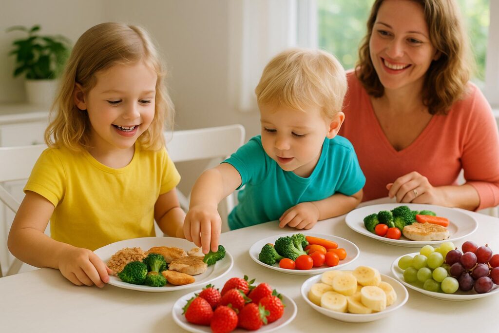 Nutrição infantil: guia completo para montar uma alimentação saudável, equilibrando nutrientes e criando hábitos que garantem crescimento e bem-estar. (imagem gerada com inteligência artificial)