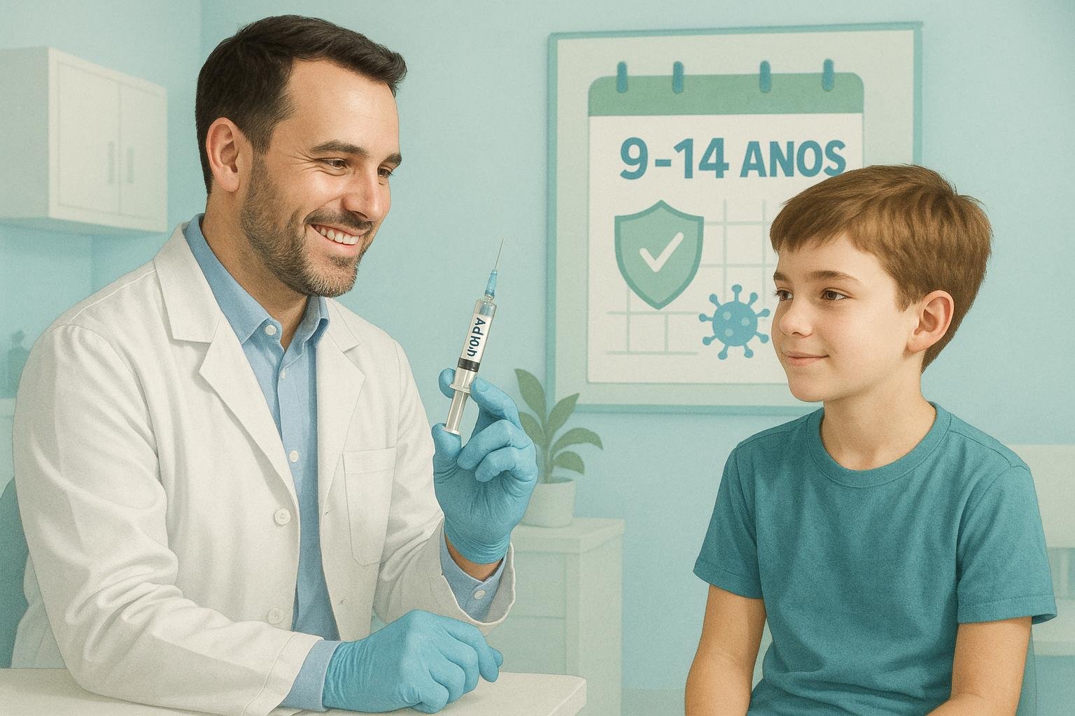 Saiba qual a idade ideal para vacinar crianças contra o HPV com dose única, garantindo eficácia e segurança segundo o Ministério da Saúde. (imagem gerada com inteligência artificial)