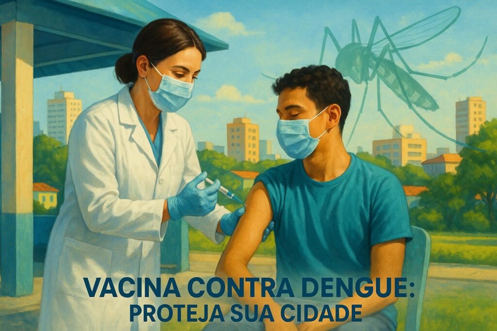 A vacina contra dengue funciona mesmo em áreas com outras doenças, oferecendo proteção eficaz e segura para controlar a doença nas cidades brasileiras. (imagem gerada com inteligência artificial)