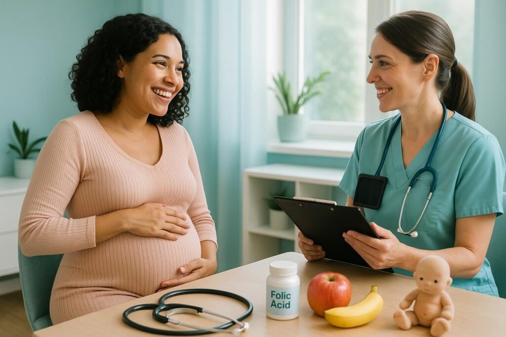 Cuidados essenciais no pré-natal garantem saúde da mãe e do bebê com exames, hábitos saudáveis e acompanhamento médico durante toda a gestação. (imagem gerada com inteligência artificial)