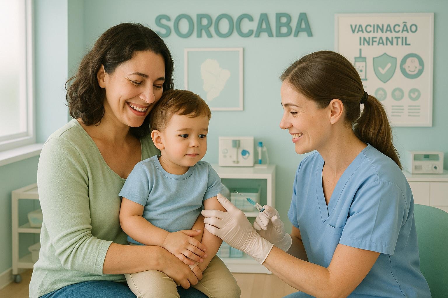 Vacinação combinada para crianças em Sorocaba oferece proteção eficaz, reduz injeções e facilita a imunização, promovendo saúde infantil segura e completa. (imagem gerada com inteligência artificial)