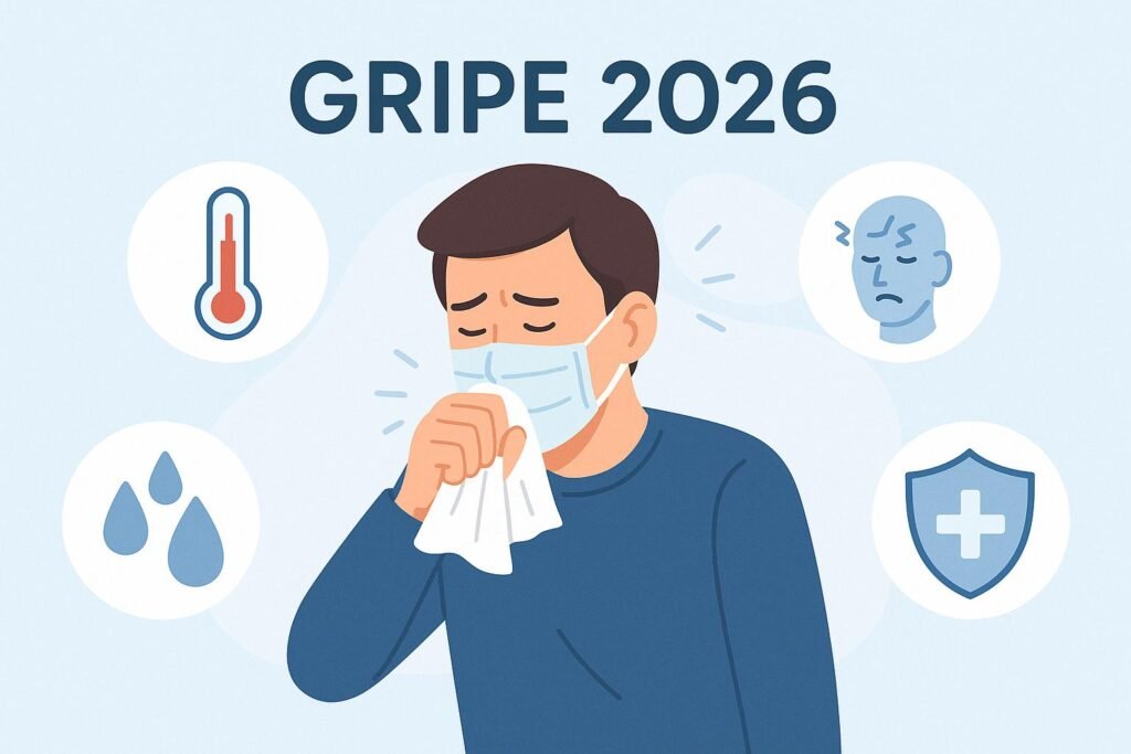Gripe 2026: saiba identificar sintomas, prevenir com vacinação e cuidados, e agir corretamente para proteger sua saúde e evitar complicações. (imagem gerada com inteligência artificial)