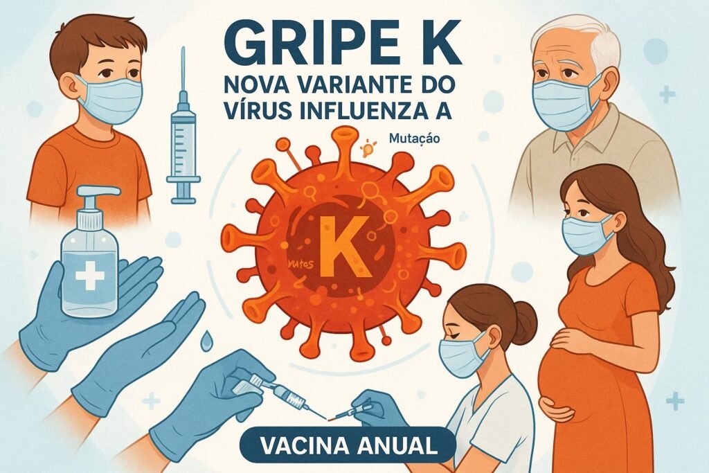 Gripe K é uma variante da Influenza A que exige vacinação anual para proteção. Entenda seus sintomas, riscos e a importância da imunização eficaz. (imagem gerada com inteligência artificial)