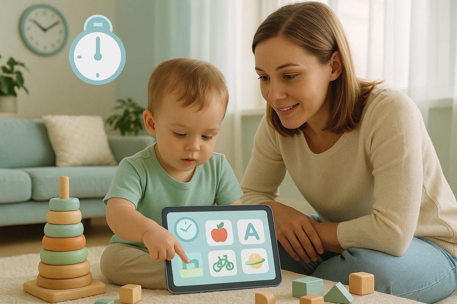 Recomendações pediátricas para o uso de telas em crianças de 0 a 6 anos garantem desenvolvimento saudável, limite de tempo e supervisão adulta. (imagem gerada com inteligência artificial)